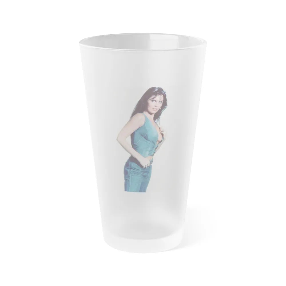 Caroline Munro #284 (Vintage Female Icon) Frosted Pint Glass 16oz-16oz-Frosted-Go Mug Yourself