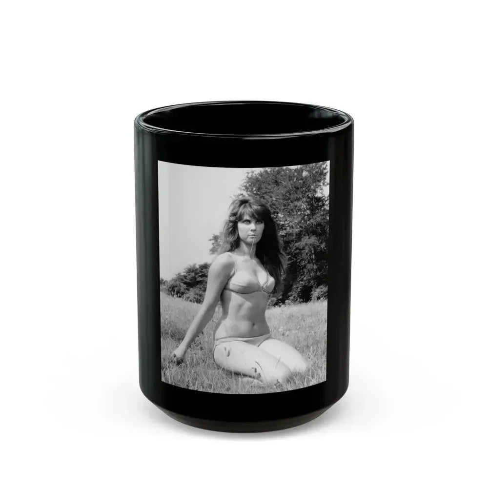 Caroline Munro #287 (Vintage Female Icon) Black Coffee Mug 15oz - Go Mug Yourself