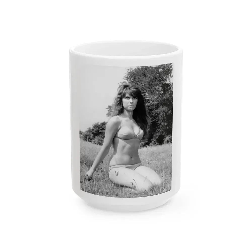 Caroline Munro #287 (Vintage Female Icon) White Coffee Mug 15oz - Go Mug Yourself