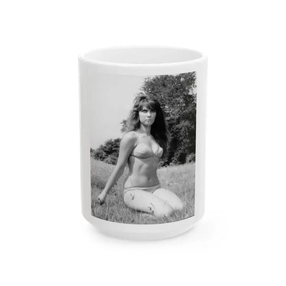 Caroline Munro #287 (Vintage Female Icon) White Coffee Mug 15oz - Go Mug Yourself