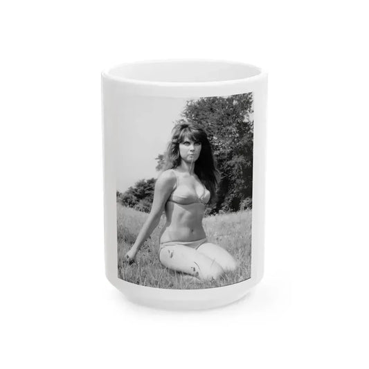 Caroline Munro #287 (Vintage Female Icon) White Coffee Mug 15oz - Go Mug Yourself