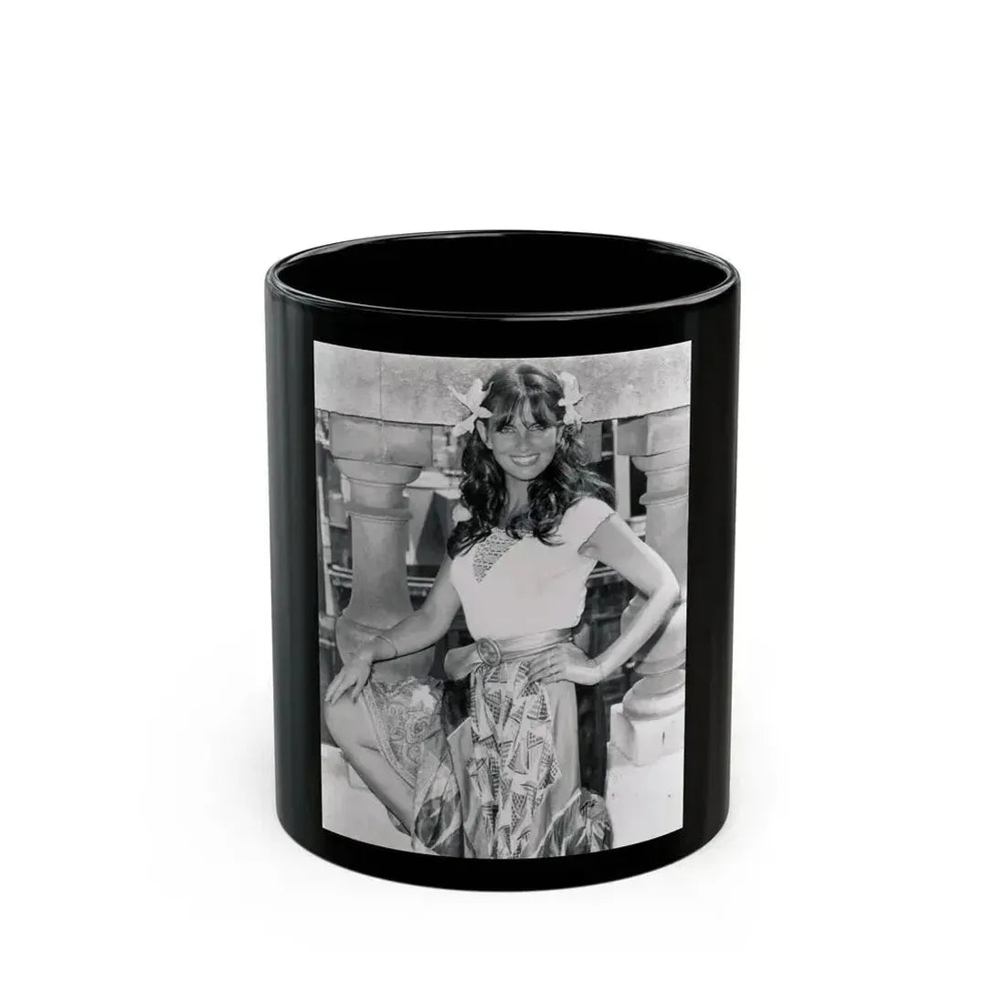 Caroline Munro #288 (Vintage Female Icon) Black Coffee Mug 11oz - Go Mug Yourself