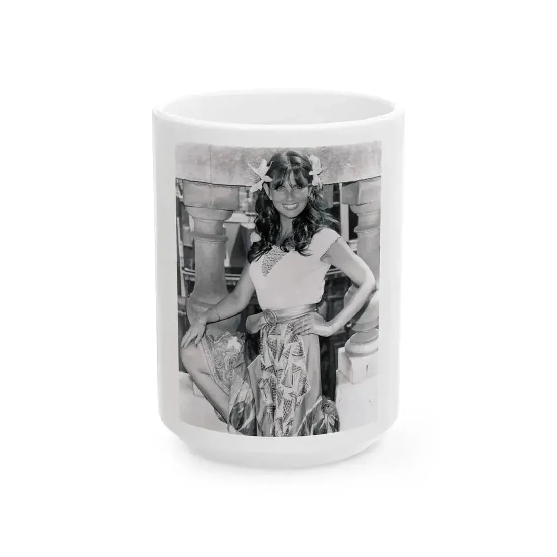 Caroline Munro #288 (Vintage Female Icon) White Coffee Mug 15oz - Go Mug Yourself