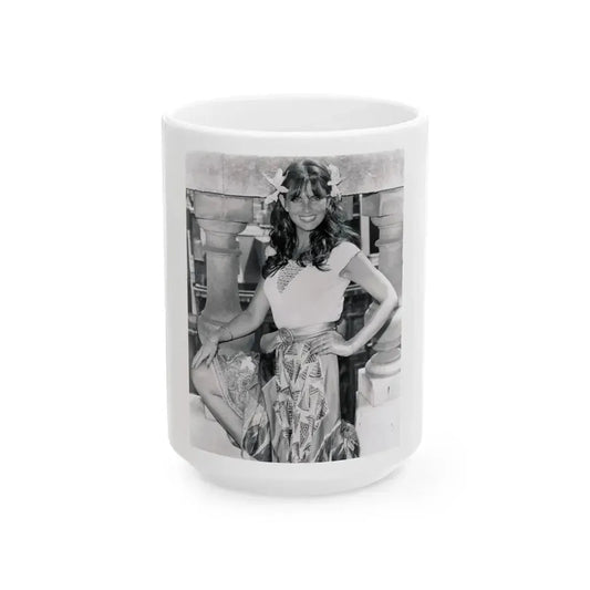 Caroline Munro #288 (Vintage Female Icon) White Coffee Mug 15oz - Go Mug Yourself