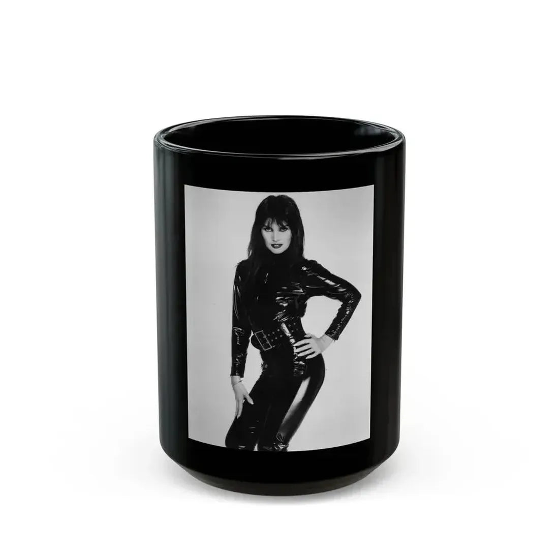 Caroline Munro #289 (Vintage Female Icon) Black Coffee Mug 15oz - Go Mug Yourself