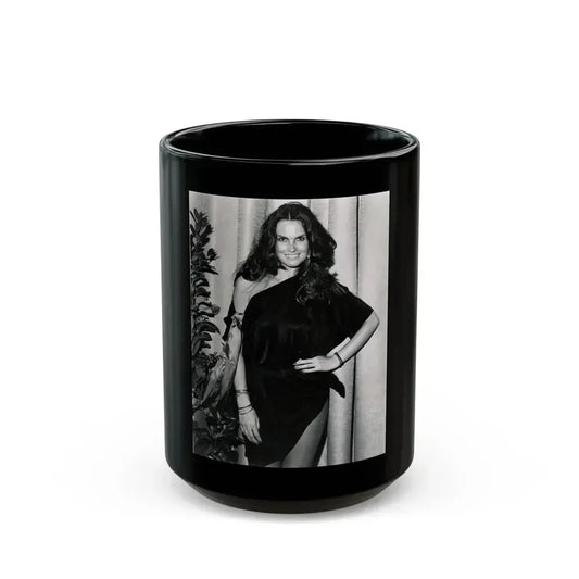 Caroline Munro #290 (Vintage Female Icon) Black Coffee Mug 15oz - Go Mug Yourself