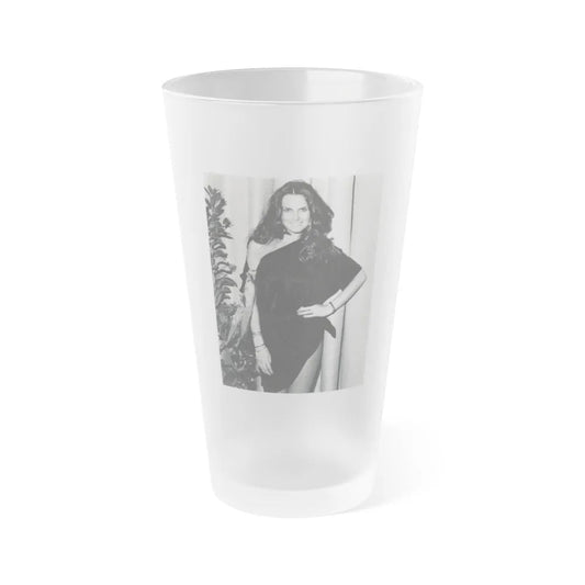 Caroline Munro #290 (Vintage Female Icon) Frosted Pint Glass 16oz-16oz-Frosted-Go Mug Yourself