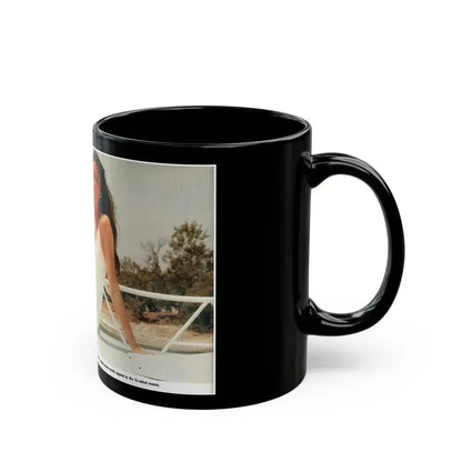 Caroline Munro #293 (Vintage Female Icon) Black Coffee Mug - Go Mug Yourself