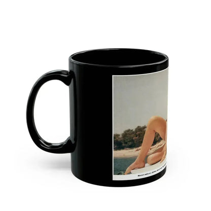 Caroline Munro #293 (Vintage Female Icon) Black Coffee Mug - Go Mug Yourself