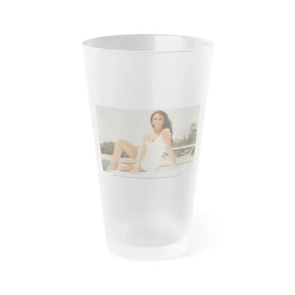 Caroline Munro #293 (Vintage Female Icon) Frosted Pint Glass 16oz 16oz Frosted - Go Mug Yourself