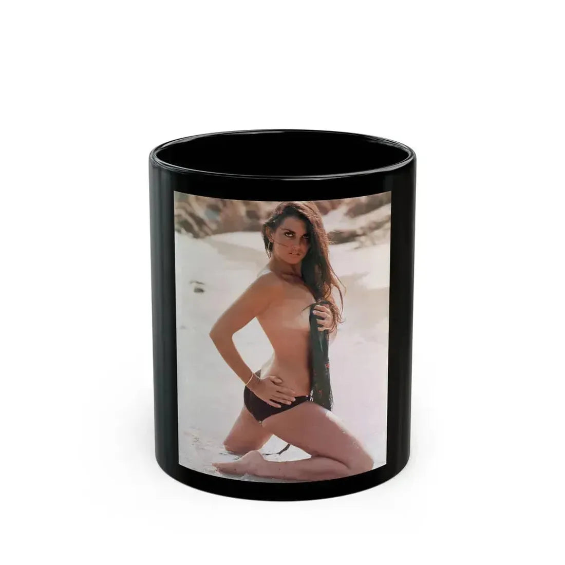 Caroline Munro #294 1 (Vintage Female Icon) Black Coffee Mug 11oz - Go Mug Yourself