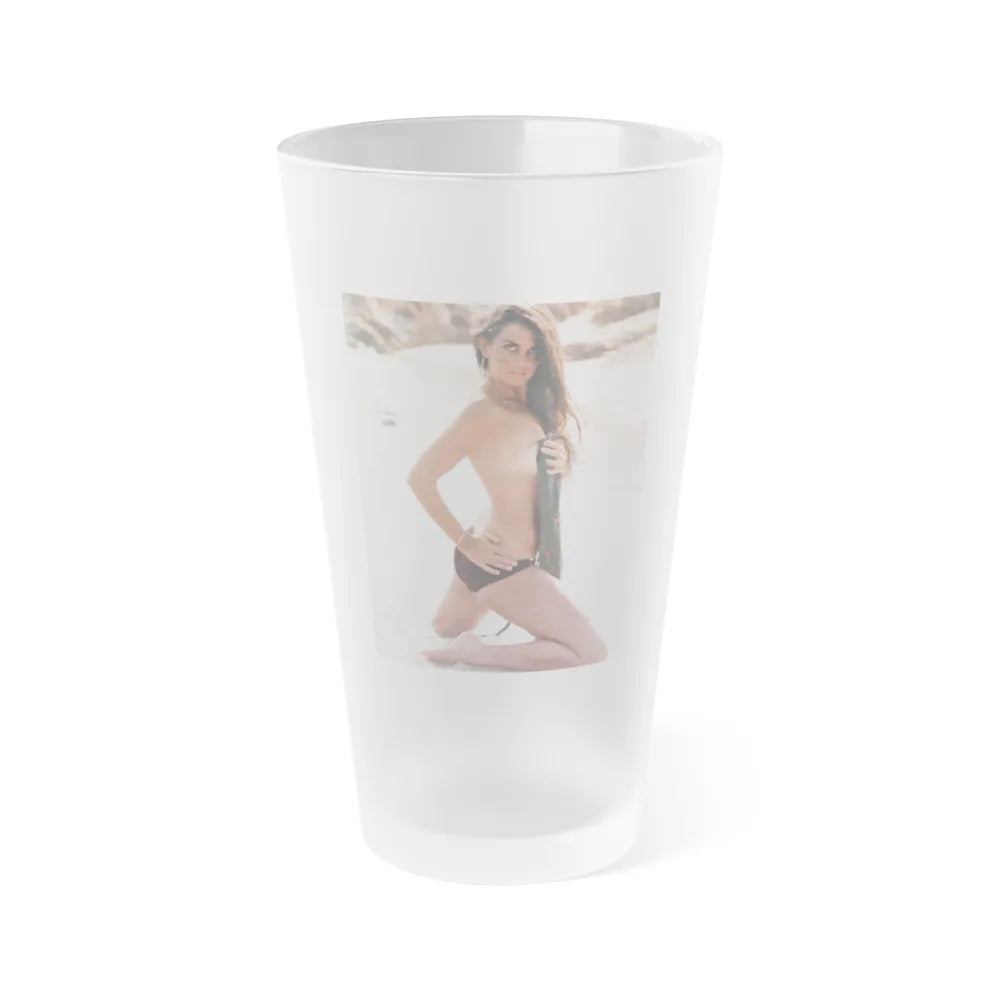 Caroline Munro #294 1 (Vintage Female Icon) Frosted Pint Glass 16oz-16oz-Frosted-Go Mug Yourself