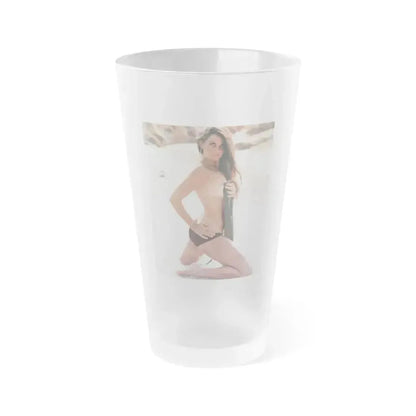 Caroline Munro #294 1 (Vintage Female Icon) Frosted Pint Glass 16oz 16oz Frosted - Go Mug Yourself