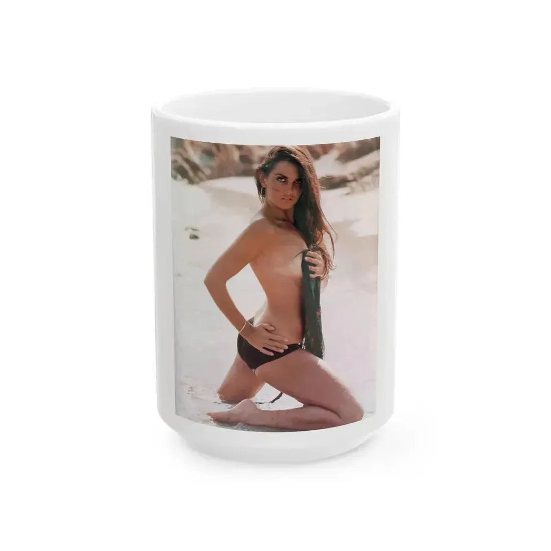 Caroline Munro #294 1 (Vintage Female Icon) White Coffee Mug 15oz - Go Mug Yourself