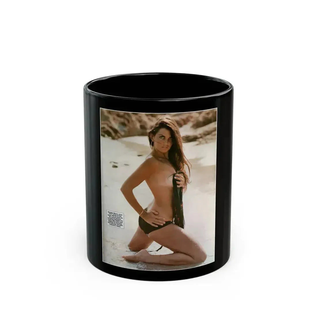 Caroline Munro #294 (Vintage Female Icon) Black Coffee Mug 11oz - Go Mug Yourself