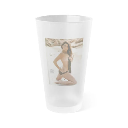 Caroline Munro #294 (Vintage Female Icon) Frosted Pint Glass 16oz-16oz-Frosted-Go Mug Yourself