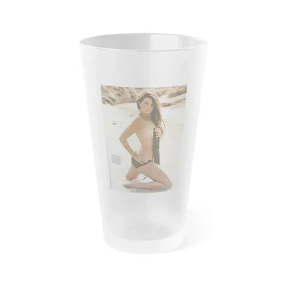 Caroline Munro #294 (Vintage Female Icon) Frosted Pint Glass 16oz 16oz Frosted - Go Mug Yourself