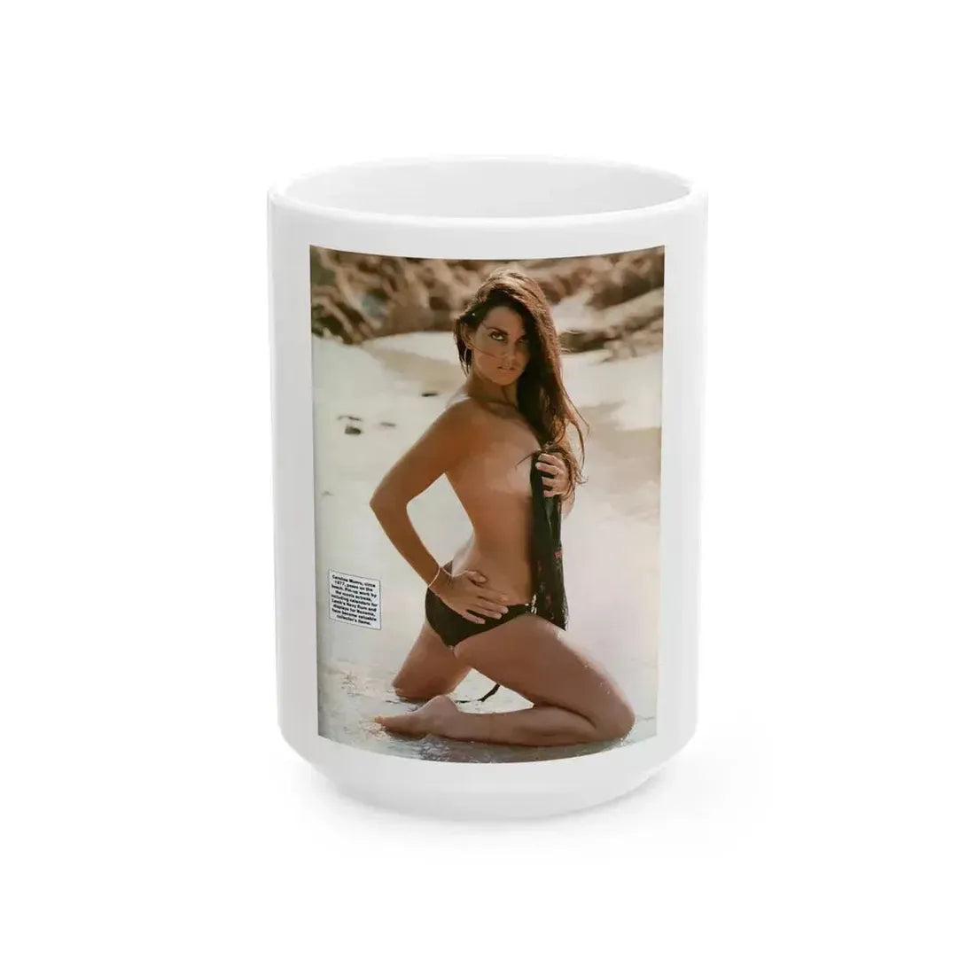 Caroline Munro #294 (Vintage Female Icon) White Coffee Mug 15oz - Go Mug Yourself