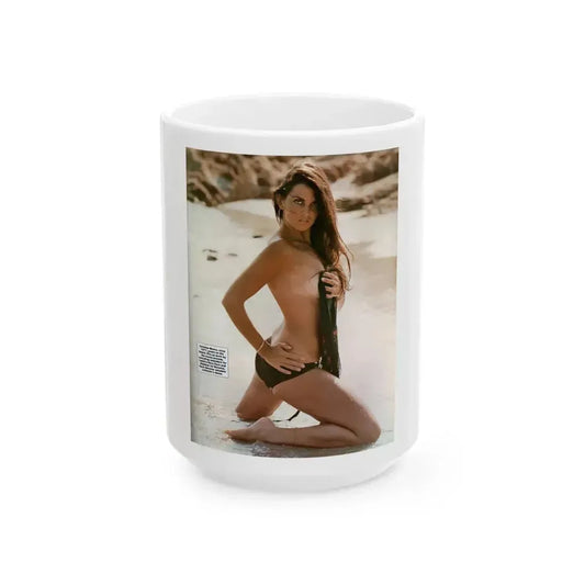 Caroline Munro #294 (Vintage Female Icon) White Coffee Mug 15oz - Go Mug Yourself