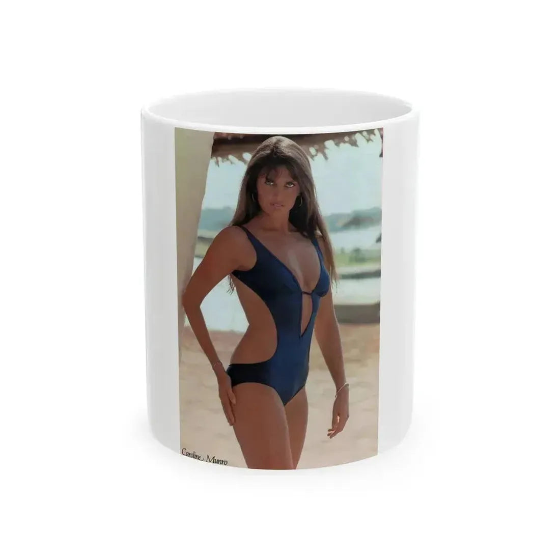 Caroline Munro #295 (Vintage Female Icon) White Coffee Mug 11oz - Go Mug Yourself