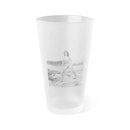 Caroline Munro #296 (Vintage Female Icon) Frosted Pint Glass 16oz-16oz-Frosted-Go Mug Yourself