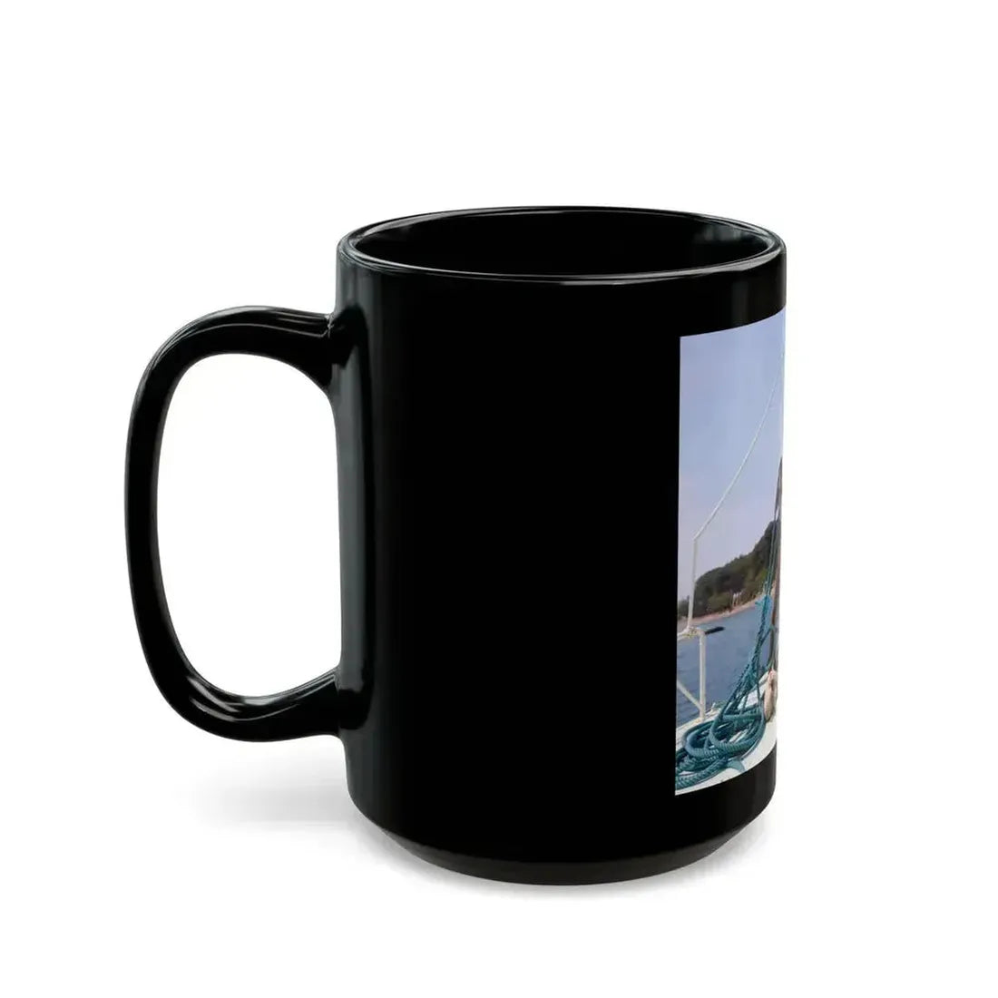 Caroline Munro #297 (Vintage Female Icon) Black Coffee Mug - Go Mug Yourself