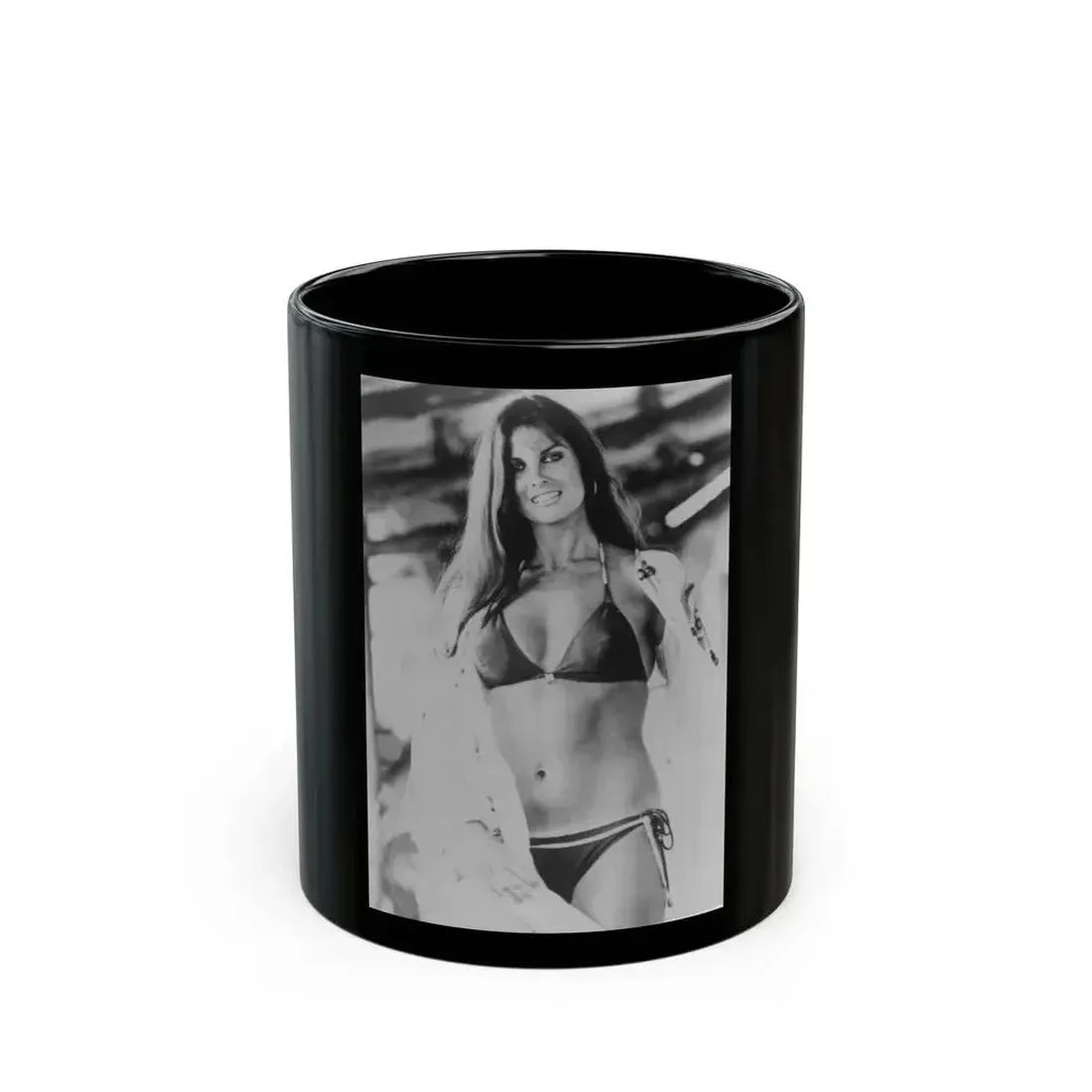 Caroline Munro #300 (Vintage Female Icon) Black Coffee Mug 11oz - Go Mug Yourself