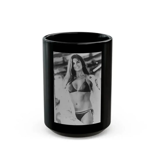 Caroline Munro #300 (Vintage Female Icon) Black Coffee Mug 15oz - Go Mug Yourself
