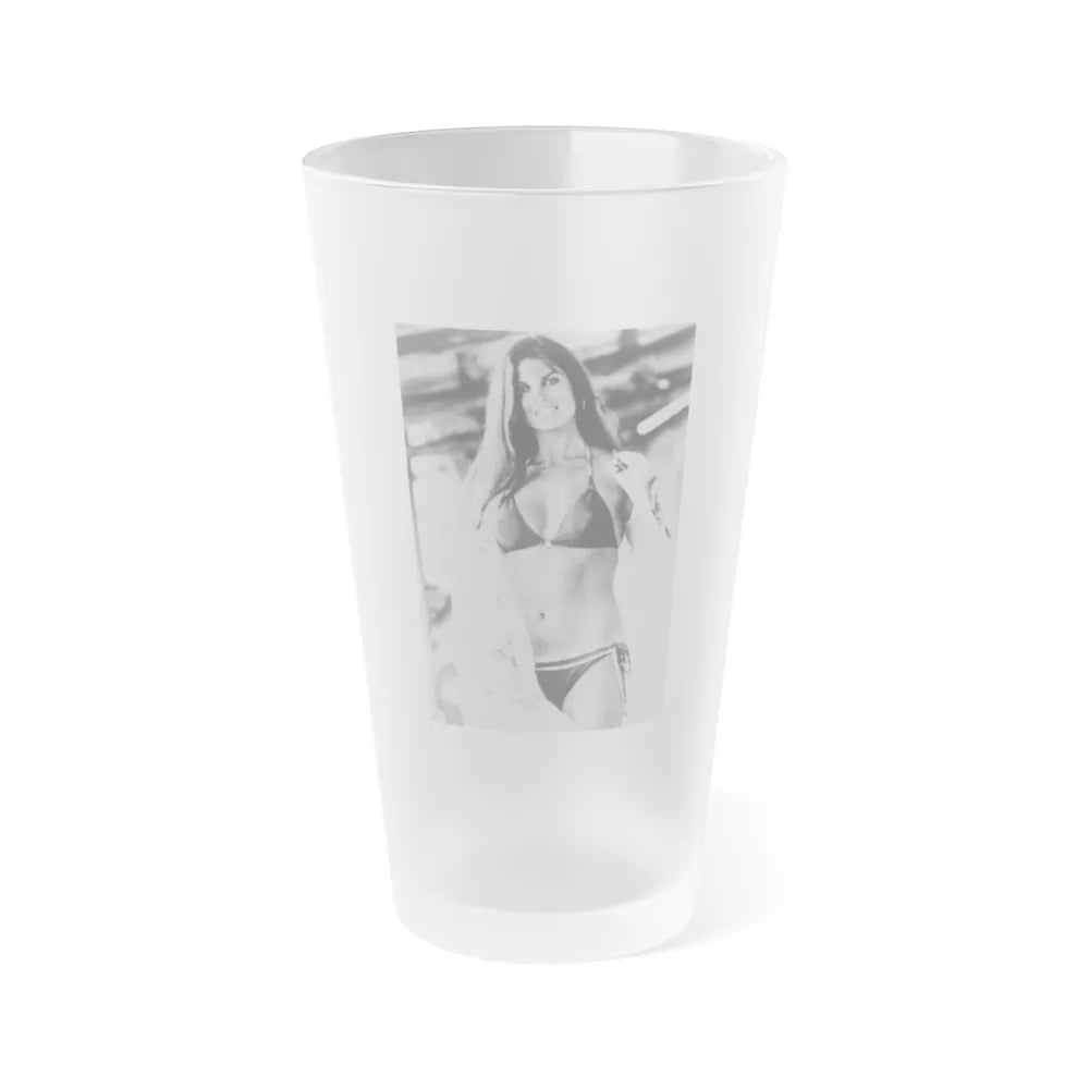 Caroline Munro #300 (Vintage Female Icon) Frosted Pint Glass 16oz-16oz-Frosted-Go Mug Yourself