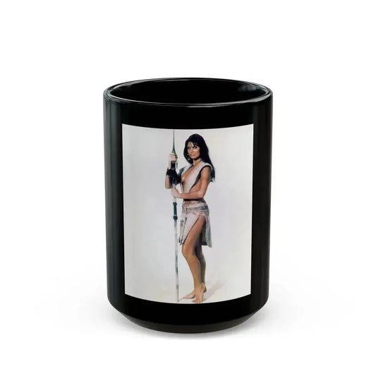 Caroline Munro #301 (Vintage Female Icon) Black Coffee Mug 15oz - Go Mug Yourself