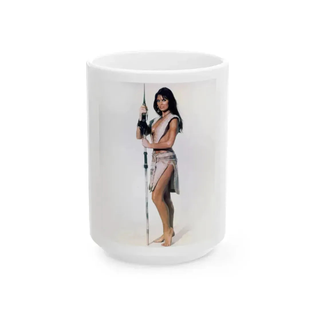 Caroline Munro #301 (Vintage Female Icon) White Coffee Mug 15oz - Go Mug Yourself