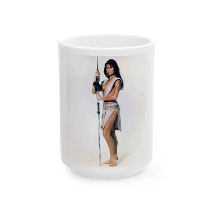 Caroline Munro #301 (Vintage Female Icon) White Coffee Mug 15oz - Go Mug Yourself