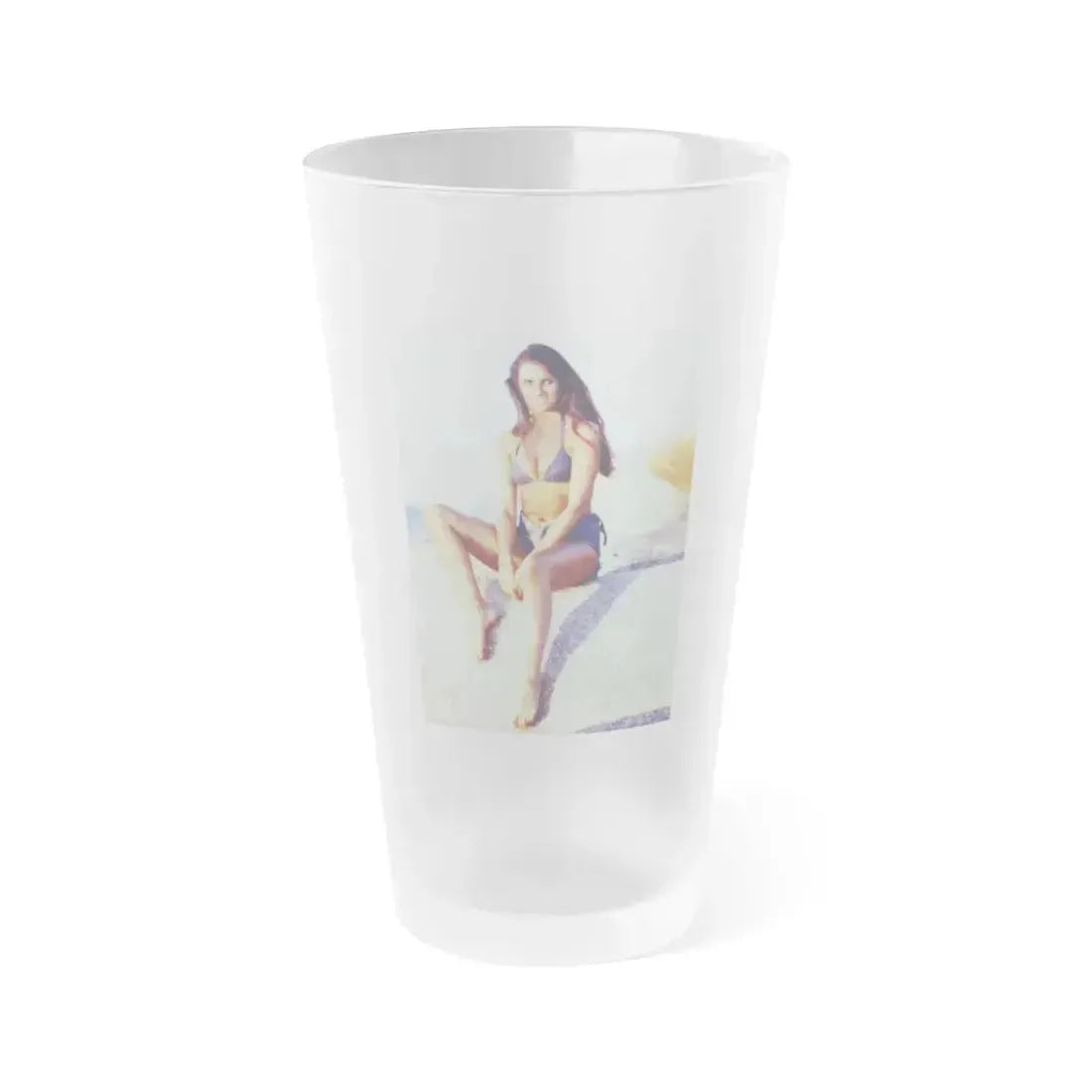 Caroline Munro #302 (Vintage Female Icon) Frosted Pint Glass 16oz 16oz Frosted - Go Mug Yourself