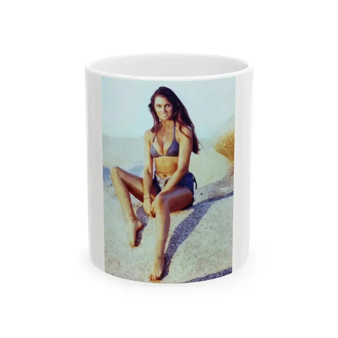 Caroline Munro #302 (Vintage Female Icon) White Coffee Mug 11oz - Go Mug Yourself