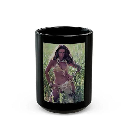 Caroline Munro #303 (Vintage Female Icon) Black Coffee Mug 15oz - Go Mug Yourself