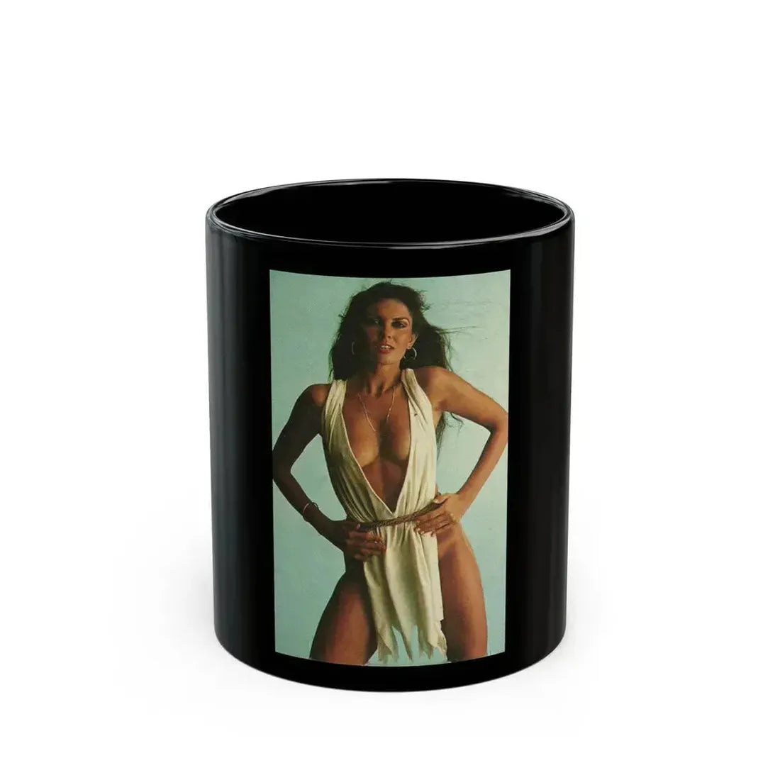 Caroline Munro #304 (Vintage Female Icon) Black Coffee Mug 11oz - Go Mug Yourself