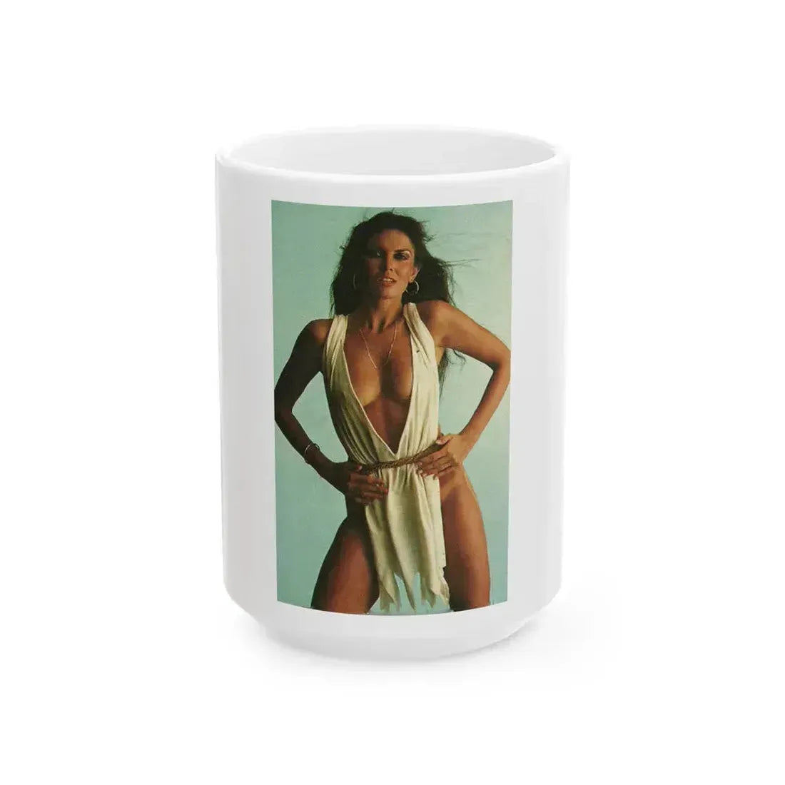 Caroline Munro #304 (Vintage Female Icon) White Coffee Mug 15oz - Go Mug Yourself