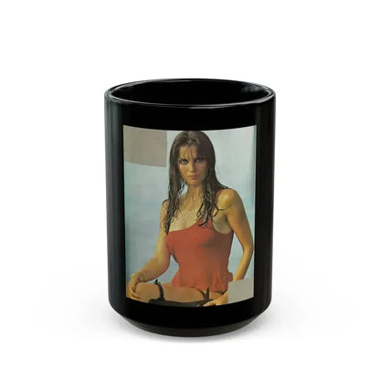 Caroline Munro #309 (Vintage Female Icon) Black Coffee Mug 15oz - Go Mug Yourself