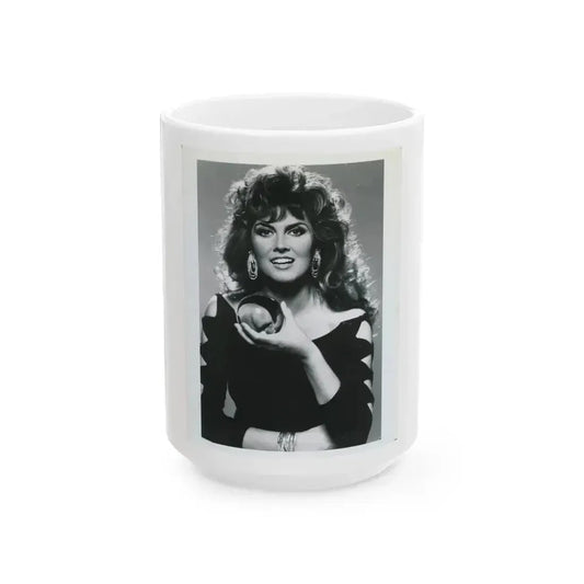 Caroline Munro #311 (Vintage Female Icon) White Coffee Mug 15oz - Go Mug Yourself
