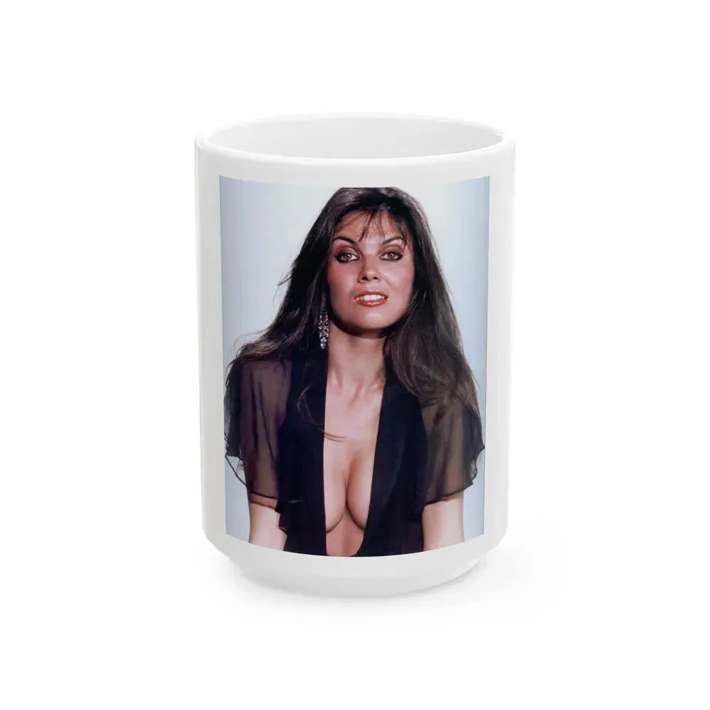 Caroline Munro #314 (Vintage Female Icon) White Coffee Mug 15oz - Go Mug Yourself