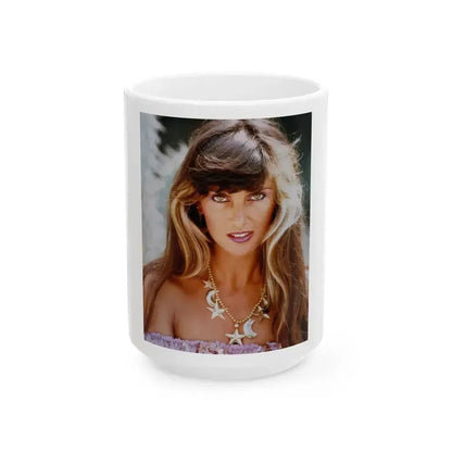 Caroline Munro #318 (Vintage Female Icon) White Coffee Mug 15oz - Go Mug Yourself
