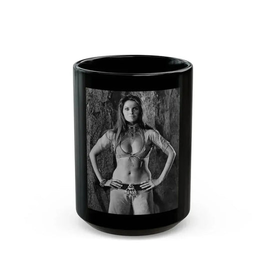 Caroline Munro #320 (Vintage Female Icon) Black Coffee Mug 15oz - Go Mug Yourself