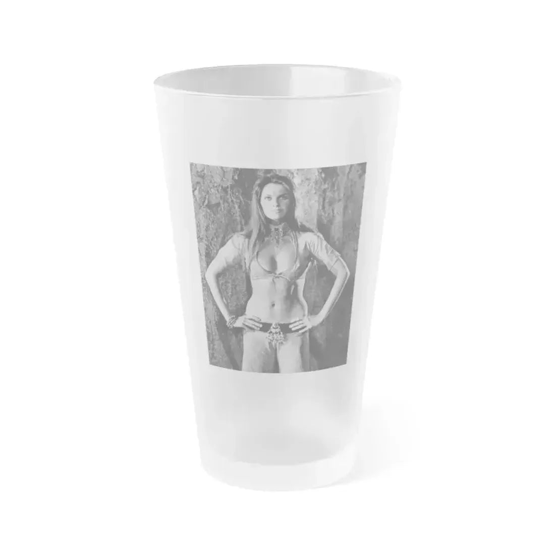Caroline Munro #320 (Vintage Female Icon) Frosted Pint Glass 16oz 16oz Frosted - Go Mug Yourself