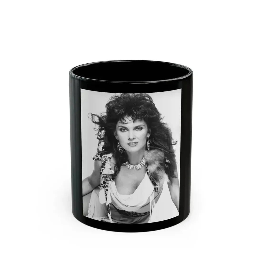 Caroline Munro #321 (Vintage Female Icon) Black Coffee Mug 11oz - Go Mug Yourself