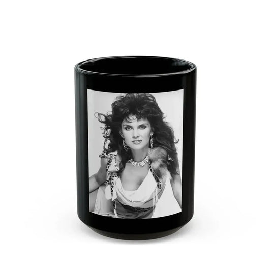Caroline Munro #321 (Vintage Female Icon) Black Coffee Mug 15oz - Go Mug Yourself