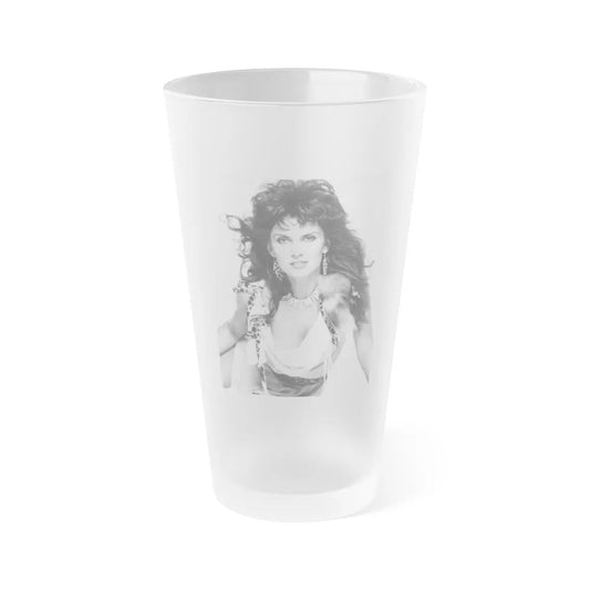 Caroline Munro #321 (Vintage Female Icon) Frosted Pint Glass 16oz-16oz-Frosted-Go Mug Yourself