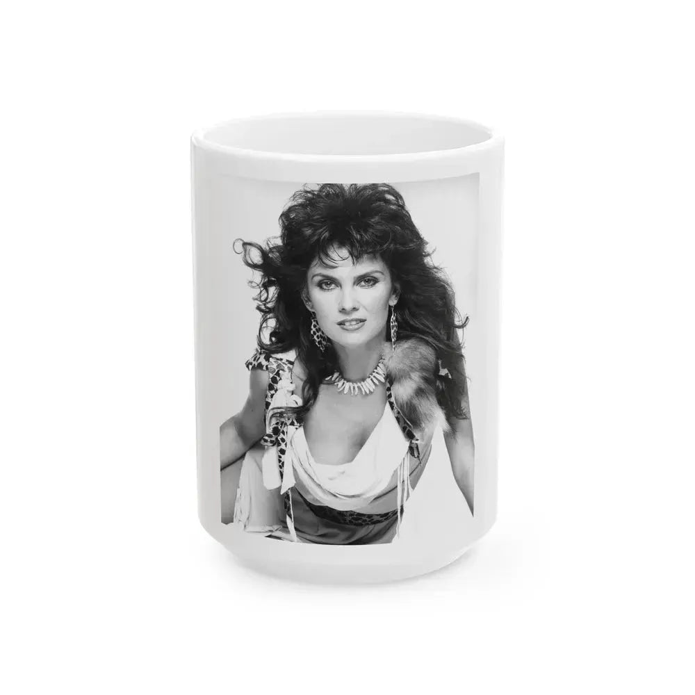 Caroline Munro #321 (Vintage Female Icon) White Coffee Mug 15oz - Go Mug Yourself