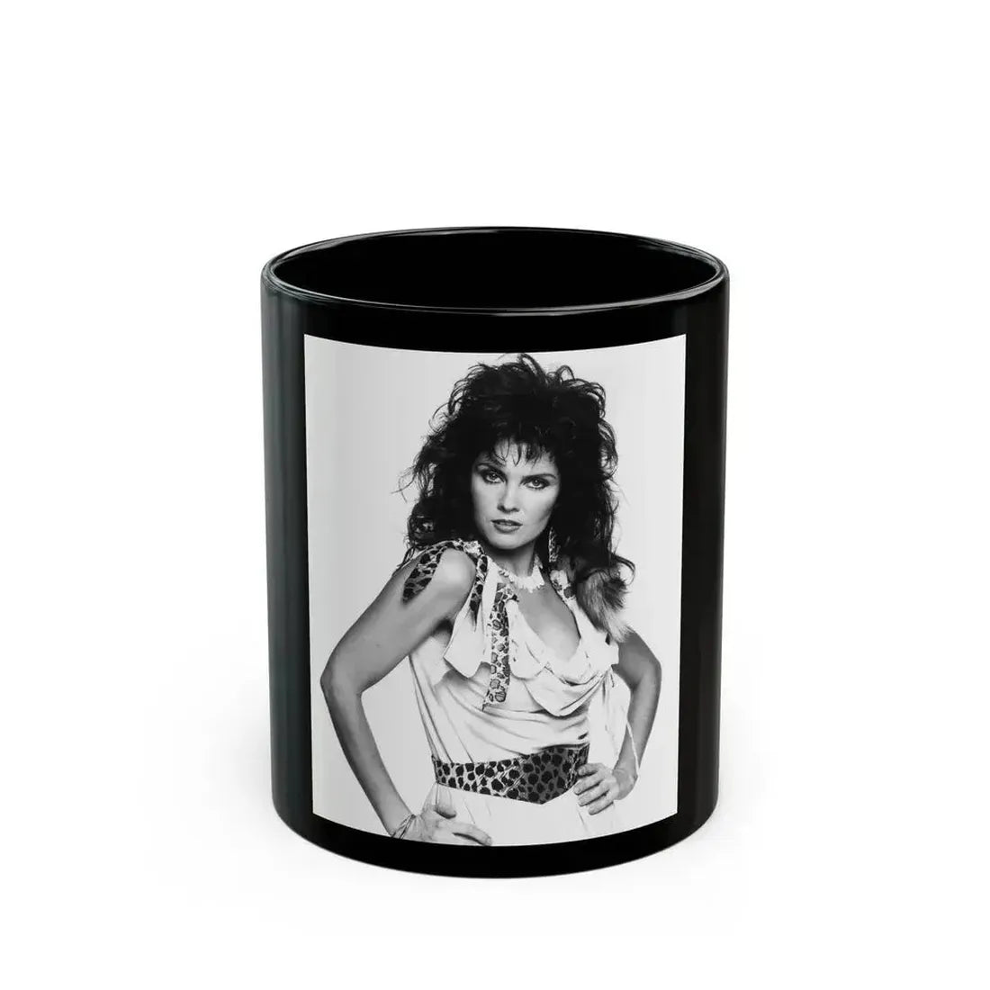 Caroline Munro #322 (Vintage Female Icon) Black Coffee Mug 11oz - Go Mug Yourself