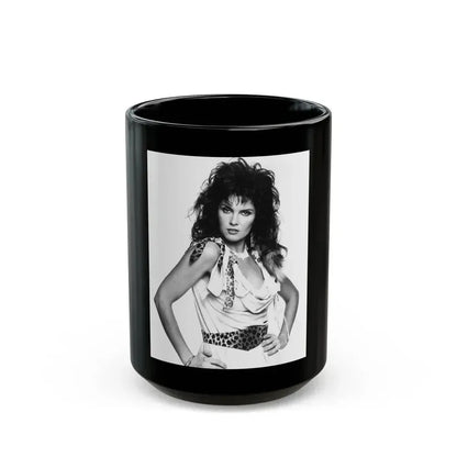 Caroline Munro #322 (Vintage Female Icon) Black Coffee Mug 15oz - Go Mug Yourself
