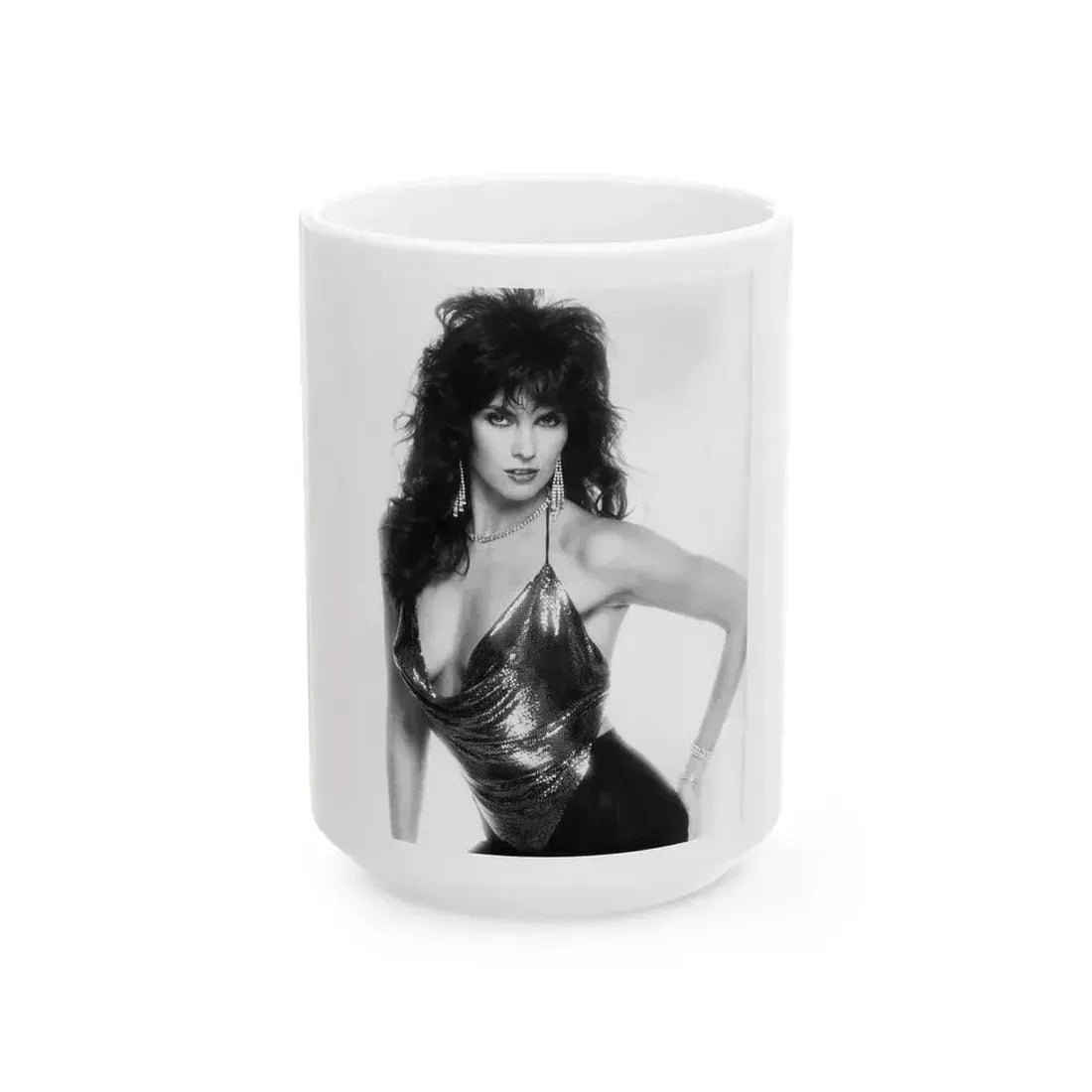 Caroline Munro #323 (Vintage Female Icon) White Coffee Mug 15oz - Go Mug Yourself